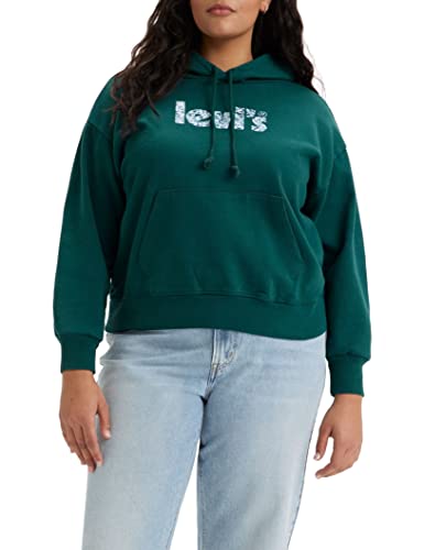 Levi's Damska bluza z kapturem z nadrukiem STNDRD, zielona, 1 X, GreenS., XL