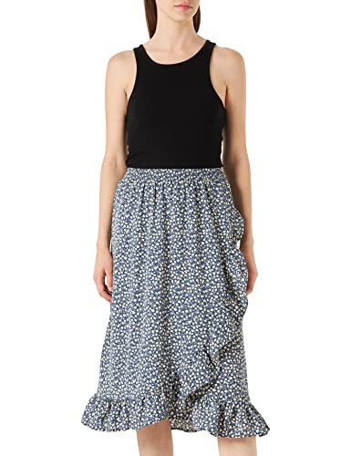 ONLY Onlolivia Long Wrap spódnica damska WVN Noos Rock, Blue Mirage/Aop:tonal Ditsy, M
