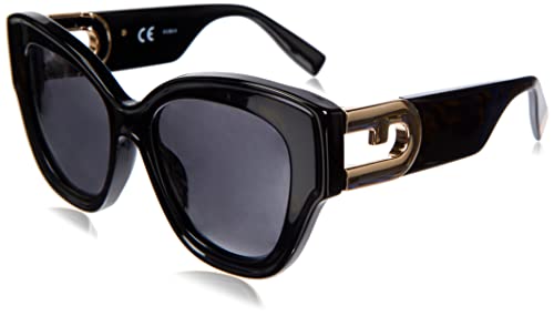 Furla Unisex SFU596 okulary przeciwsłoneczne, czarne, rozmiar 52, czarny, 52