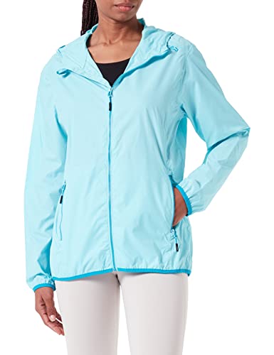 CMP Damska kurtka polarowa Knit Tech Melange z kapturem, Boy, Regata-Asphalt, 176, Aqua (niebieska), 44