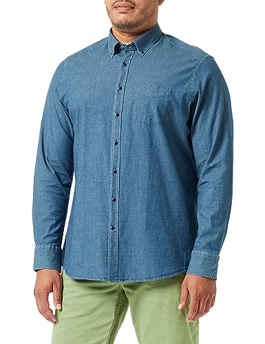 bugatti Męska koszula rekreacyjna rękaw 1:1, Marine-370, 3XL