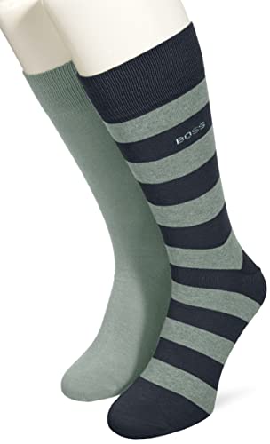 BOSS Męskie skarpetki 2P RS BlockStrCol CC Regular_Socks, Open Green343, 39-42, Open Green343, 39-42