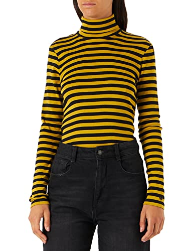 United Colors of Benetton Koszulka damska, Żółty, musztardowy żółty, w paski, 92 W, S
