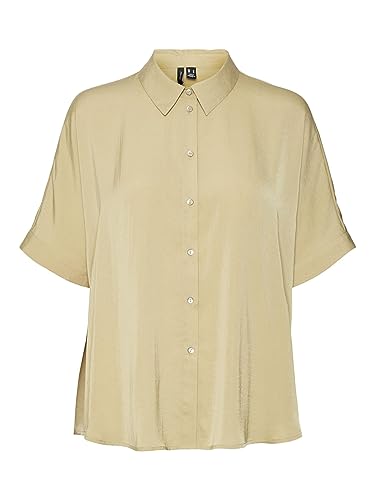 VERO MODA VMKATRINE S/S koszula damska Oversized Shirt WVN NOOS, khaki, XXL