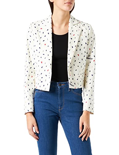 Love Moschino Allover Mini Hearts Twill Viscose Spencer kurtka damska, F.bco Scri.nere, 40