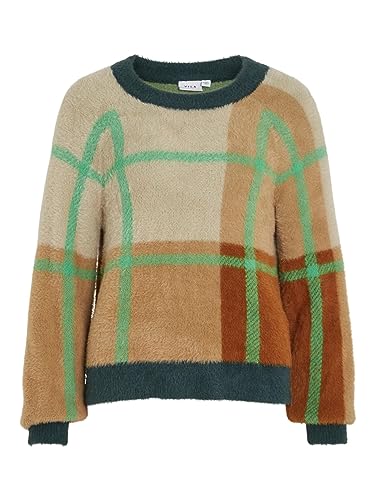 Vila Vihallo L/S O-Neck Jacquard Knit Top/Pb sweter z dzianiny, zielony, M