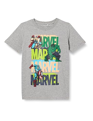 NAME IT Chłopięcy T-shirt Nkmjiri Marvel Ss Top Mar, szary melanż, 146-152
