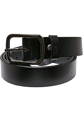 Urban Classics Pasek biznesowy ze skóry syntetycznej z klamrą cierniową, Czarny, L-XL