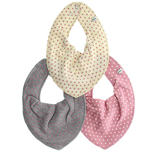 Pippi Niemowlęce, uniseks, 3 sztuki w opakowaniu, bardzo chłonne chusteczki na szyję, różowy (Old Rose 556), jeden rozmiar