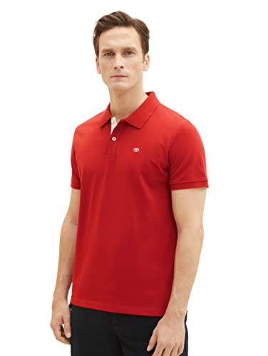 TOM TAILOR Męska koszulka polo Basic Piqué, 14302-Velvet Red, M