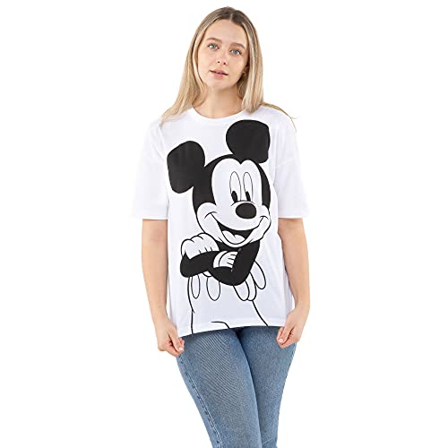 Disney Damska koszulka Mickey Stance, biały, 38