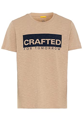 camel active Męski t-shirt 409745/1T06, piaskowy, XXL, Sand, XXL