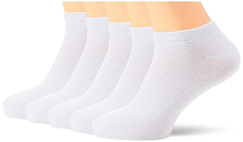 Nur Der 5-pak klasycznych skarpet do sneakersów z oddychającej bawełny dla mężczyzn, biały, 42 EU