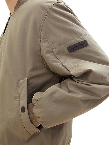 TOM TAILOR Denim Męska kurtka bomberka College z funkcją hydrofobową, 10415-Dusty Olive Green, XL, 10415-dusty Olive Green, XL