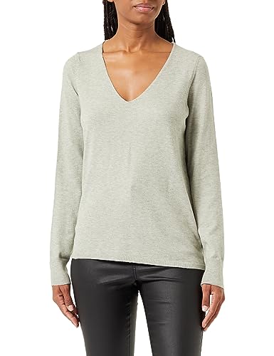 VERO MODA Vmhappiness Ls V-Neck Ga Boo sweter damski, jasnoszary melanżowy, M