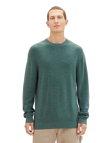 TOM TAILOR sweter męski, 32619 – zielony (Green Dust Melange), L