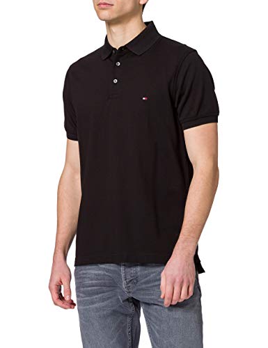 Tommy Hilfiger Męska koszulka polo 1985 slim polo (1 szt.), czarny, XS