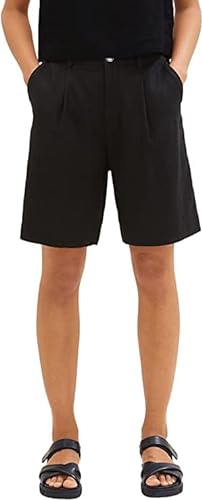 TOM TAILOR Denim Bermudy damskie lniane, 14482 – Deep Black, L