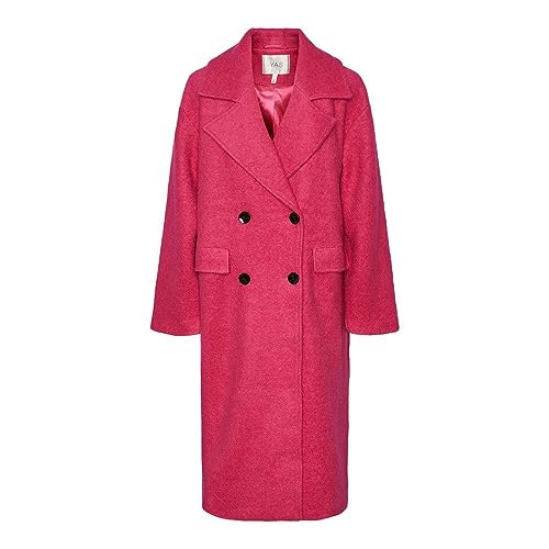 YAS Damski płaszcz wełniany Yasmila Ls Wool Mix Coat S. Noos, fuksja, purpurowy, M