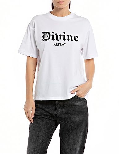 Replay T-shirt damski, 001 White, L