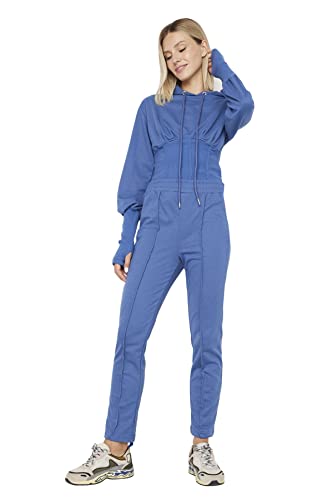 Trendyol Damskie spodnie dresowe Herren Hoher Bund Regular Jogginghose, Indygo, M