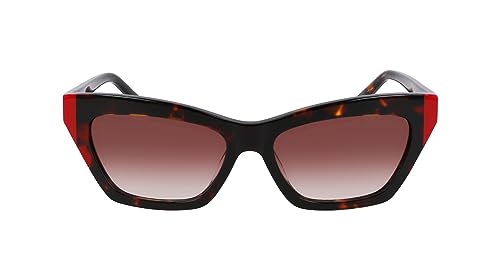 DKNY Damskie okulary przeciwsłoneczne DK547S, ciemny żółwi/czerwony, jeden rozmiar, Ciemny żółw/czerwony, Rozmiar uniwersalny