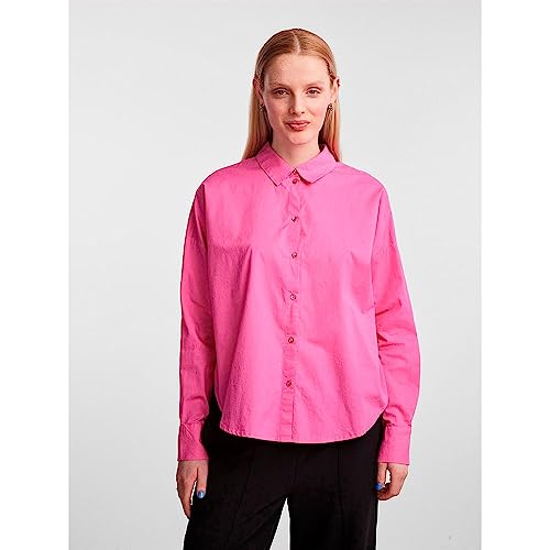 Bestseller A/S Damska bluzka Pctanne Ls Loose Shirt Noos Bc, Shocking Pink, XL