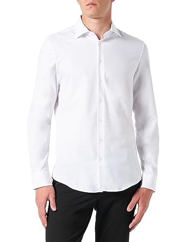 Seidensticker Męska koszula slim fit z długim rękawem, biały, 39