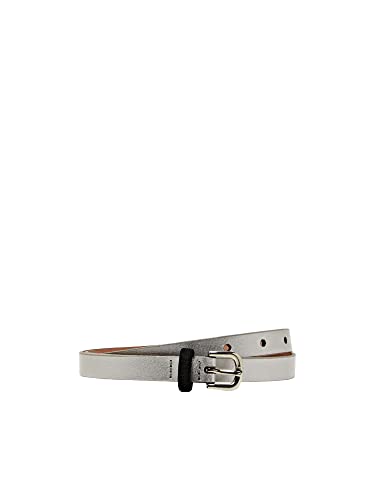 ESPRIT Wąski skórzany pasek, Silver, 90