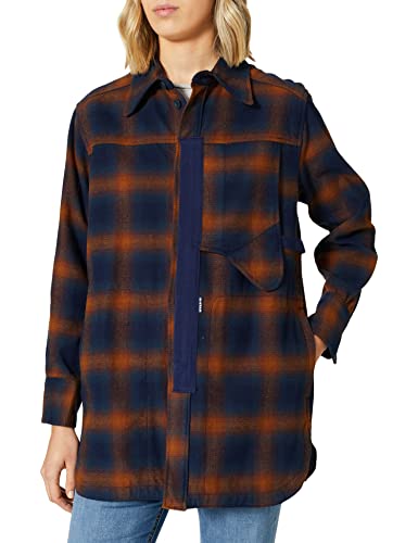 G-STAR RAW Damska kurtka Naval Collar Loose, Wielokolorowy (Sartho Blue Blur Check C904-c755), XS