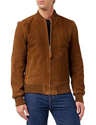 Schott NYC Męska kurtka skórzana, Brązowy (Rust Rust), XL