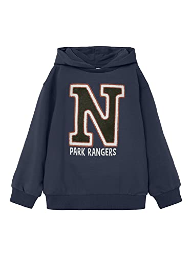Bestseller A/S Chłopięca bluza NMMOLAV Sweat WH BRU Sweat, Dark Sapphire, 116