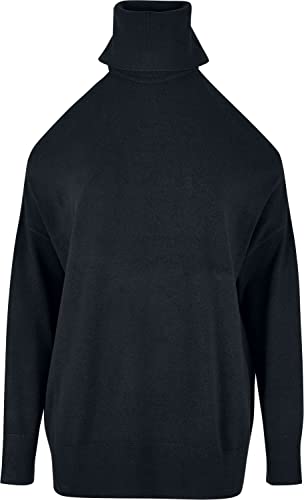 Urban Classics Damska bluza damska Cold Shoulder Turtelneck Sweater, czarny, XS