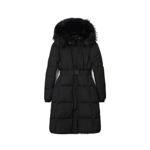Desigual Damski wyściełany długi płaszcz, Czarny, L