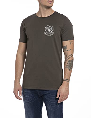 Replay Męski T-shirt M6566B.00.2660, 416 Marrone, S