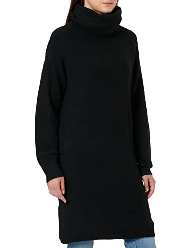 Vila Damski sweter VICILIA z okrągłym dekoltem L/S Knit Tunic/SU-NOOS, czarny, XL, czarny, XL
