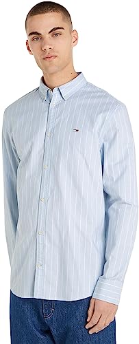 Tommy Jeans TJM klasyczna sukienka koszulowa w paski Oxford, Chambray Blue, XS