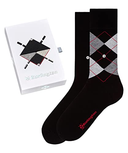 Burlington Mężczyźni Skarpety Basic Mix Gift Box M SO Bawełna z wzorem 2 Pak, Wielokolorowy (Sortiment 0010), 40-46