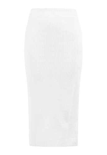 IZIA Damska spódnica z dzianiny, biały, XL-XXL