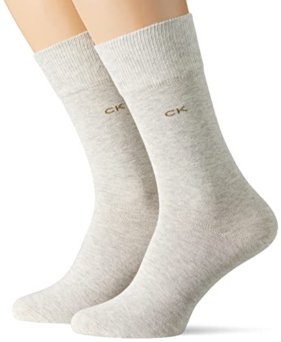 Calvin Klein Męskie skarpety, 2 sztuki, beżowy melanż, 39/42, Be?owy Melan?, 39-42 EU