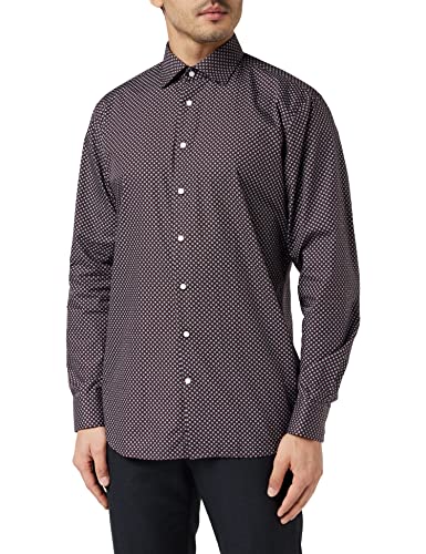 Seidensticker Męska koszula biznesowa – bez prasowania z taliowanym krojem – Shaped – długi rękaw – kołnierz Kent – 100% bawełna, czerwony (Weinrot), 41