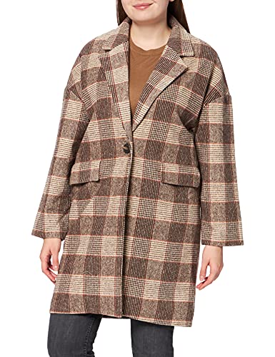 usha BLACK LABEL Glencheck płaszcz damski 17610872, Brązowy w kratkę., XL