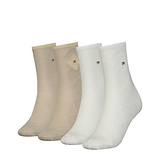 Tommy Hilfiger Skarpety damskie CLSSC (4 sztuki), Off White/Sand, 39-42 EU