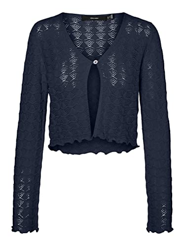 VERO MODA Vmlollie Ls Flare Sleeve V-Neck kardigan z dzianiny, granatowy blezer, S