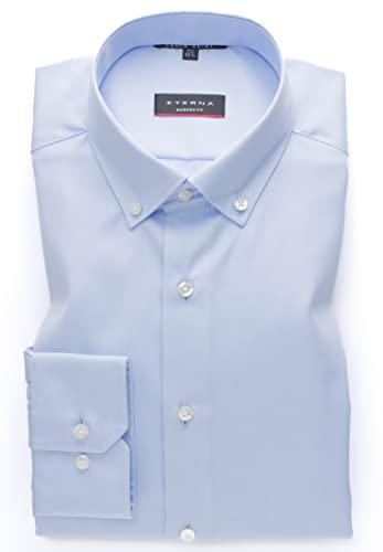 Eterna Męska koszula z długim rękawem Modern FIT Cover Twill Light Blue UNI, 17, Jasnoniebieski, 42