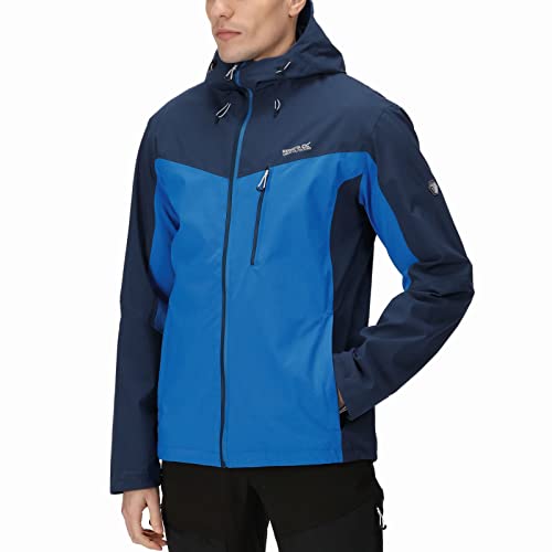Regatta Męska kurtka trekkingowa Birchdale wodoodporna z kapturem, Imperial Blue/Moonlight dżins, XL