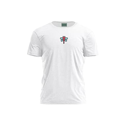 Bona Basics, Męski T-shirt basic, z nadrukiem cyfrowym, 100 bawełna, biały, swobodny, męski top, rozmiar: XL, biały, XL