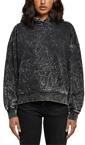 Urban Classics Damska bluza z kapturem oversized Towel Washed, czarny, XS