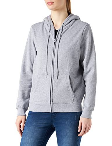 Build Your Brand Damska bluza z kapturem Basic Zip Hoody, szary (Heather Grey), S
