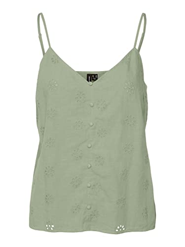 VERO MODA Women's VMMAJA Singlet WVN Top, Reseda, L, Reseda, L